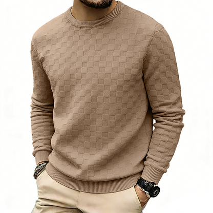 Sweat à col rond pour homme avec imprimé damier