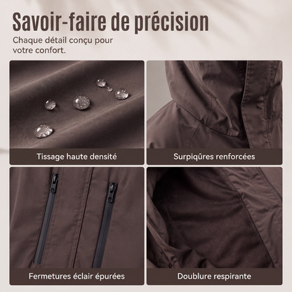 Veste cargo à capuche coupe-vent pour homme, manteau de streetwear outdoor imperméable