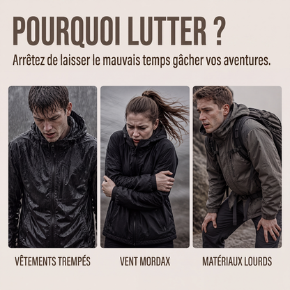 Veste cargo à capuche coupe-vent pour homme, manteau de streetwear outdoor imperméable