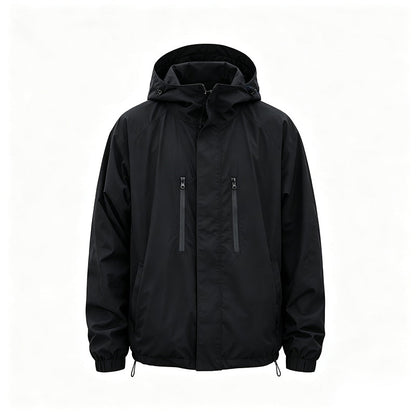 Veste cargo à capuche coupe-vent pour homme, manteau de streetwear outdoor imperméable