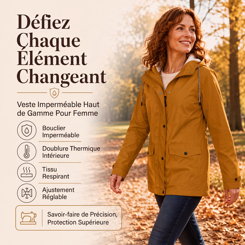 Veste à capuche femme doublée polaire et coupe-vent