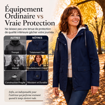 Veste à capuche femme doublée polaire et coupe-vent