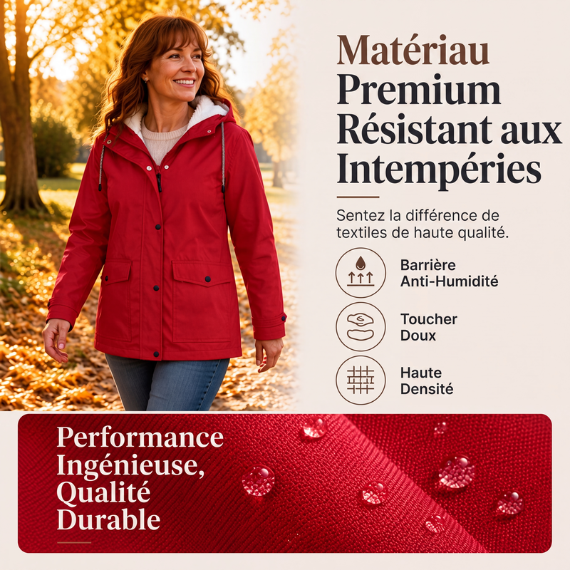 Veste à capuche femme doublée polaire et coupe-vent