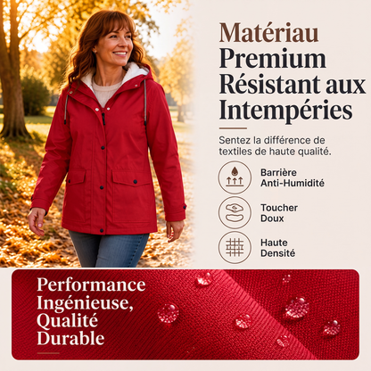 Veste à capuche femme doublée polaire et coupe-vent