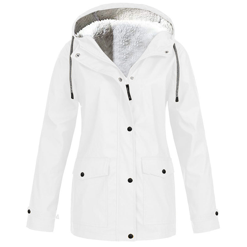 Veste à capuche femme doublée polaire et coupe-vent