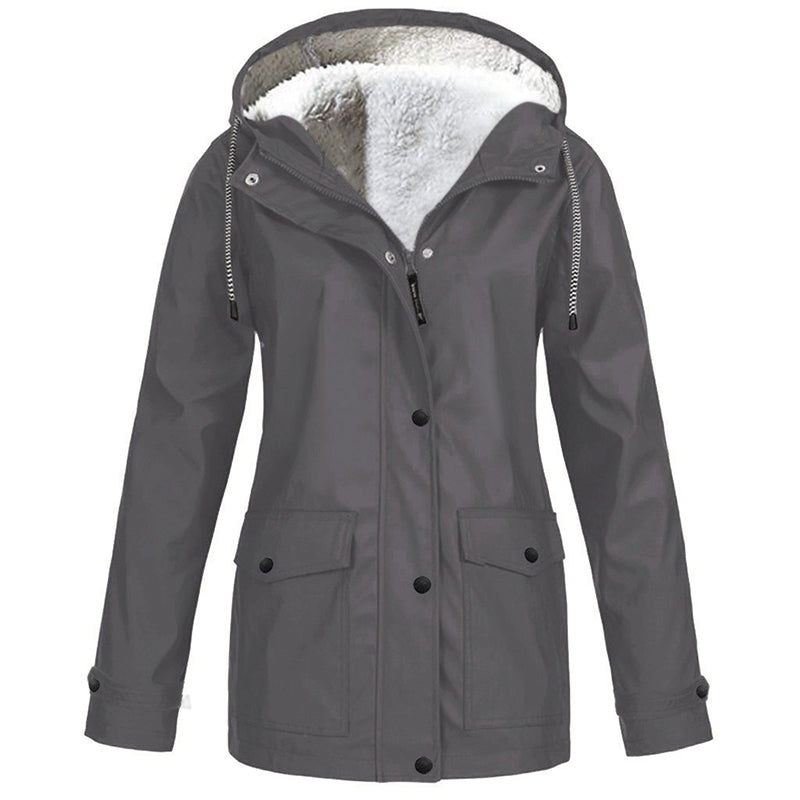 Veste à capuche femme doublée polaire et coupe-vent