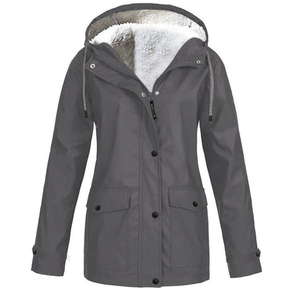 Veste à capuche femme doublée polaire et coupe-vent