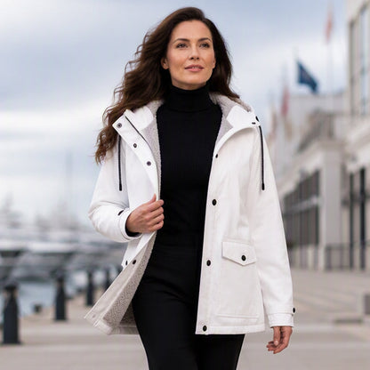 Veste à capuche femme doublée polaire et coupe-vent