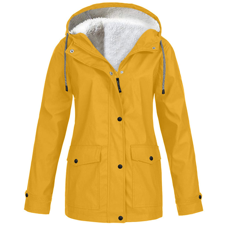 Veste à capuche femme doublée polaire et coupe-vent