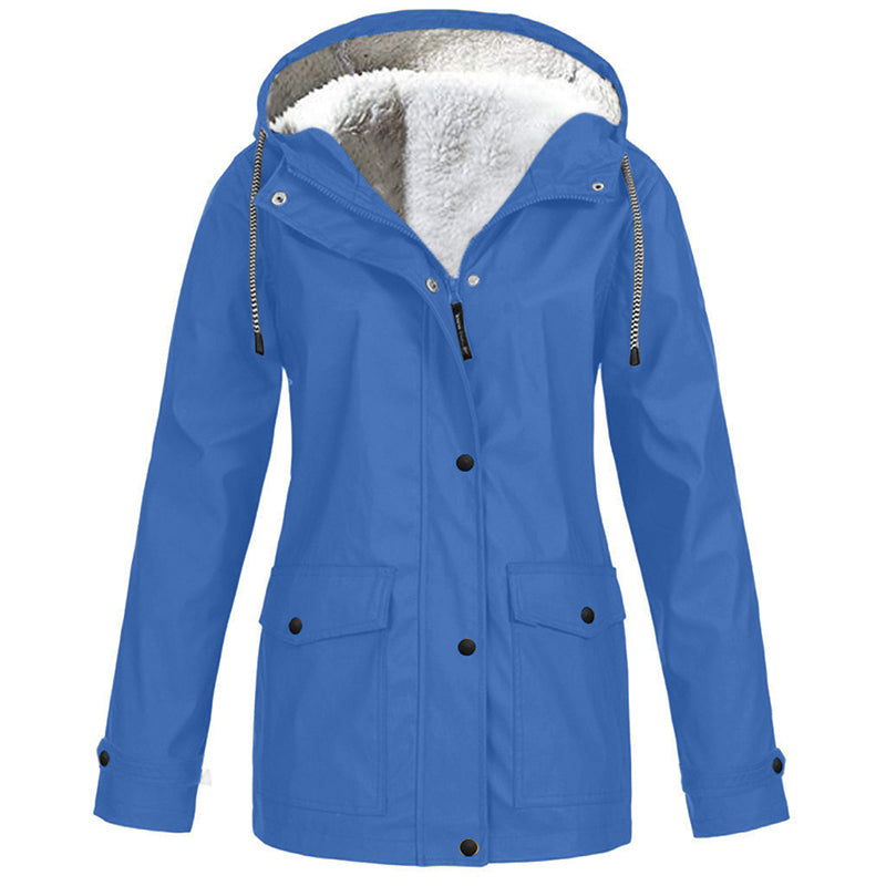 Veste à capuche femme doublée polaire et coupe-vent