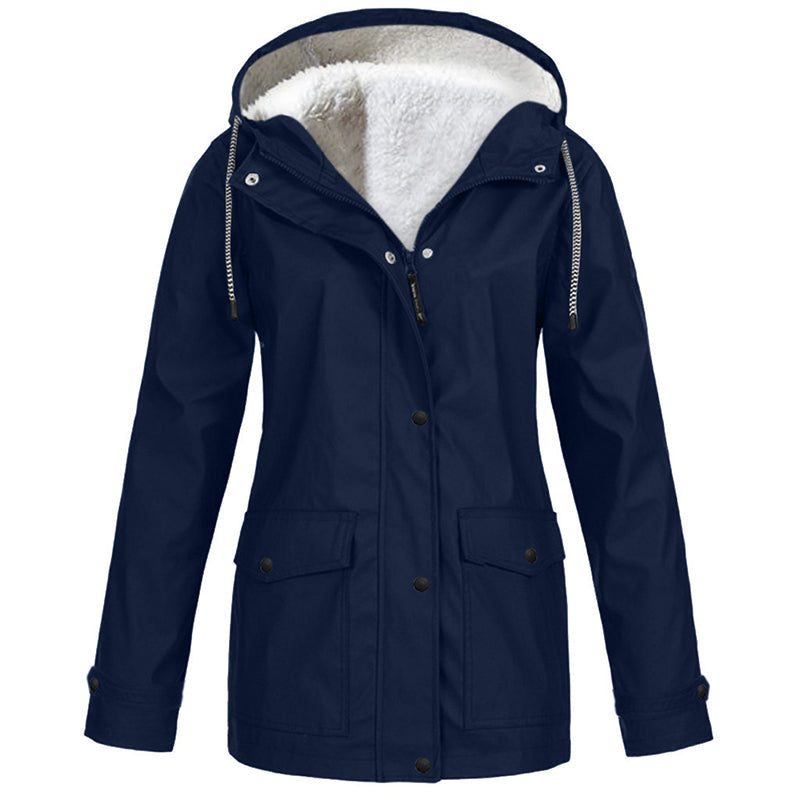 Veste à capuche femme doublée polaire et coupe-vent