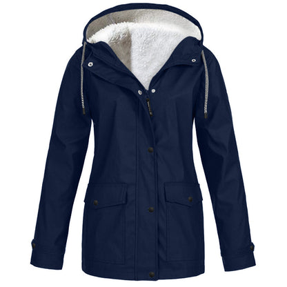 Veste à capuche femme doublée polaire et coupe-vent