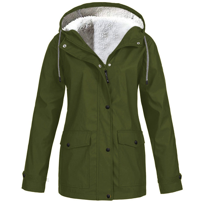 Veste à capuche femme doublée polaire et coupe-vent