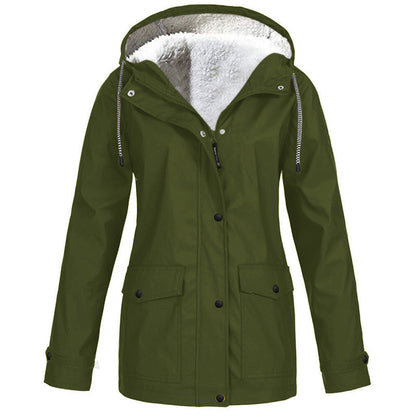 Veste à capuche femme doublée polaire et coupe-vent