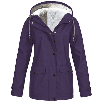 Veste à capuche femme doublée polaire et coupe-vent