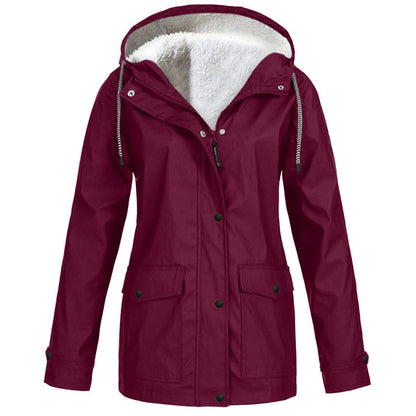 Veste à capuche femme doublée polaire et coupe-vent