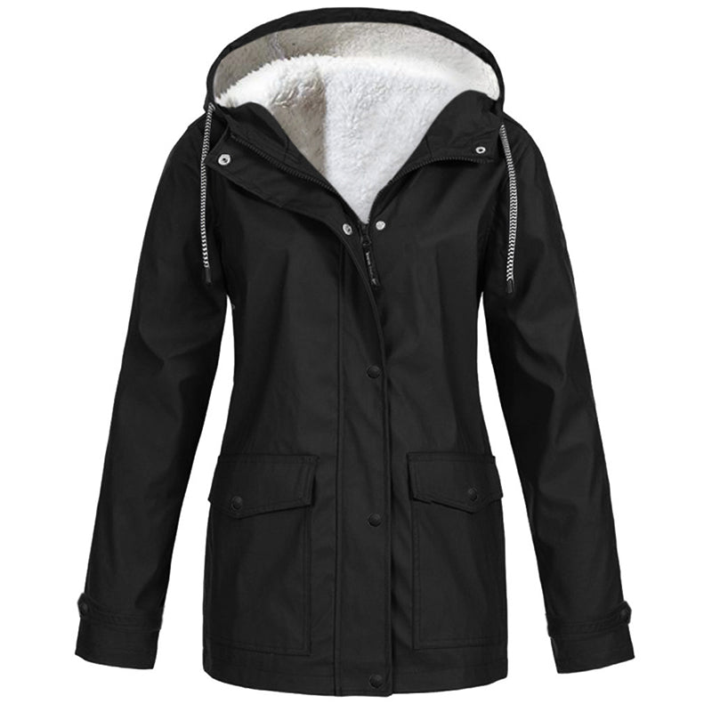 Veste à capuche femme doublée polaire et coupe-vent