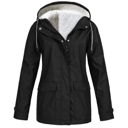 Veste à capuche femme doublée polaire et coupe-vent