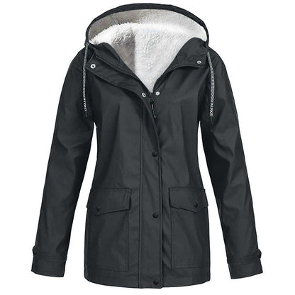 Veste à capuche femme doublée polaire et coupe-vent