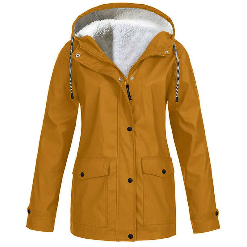 Veste à capuche femme doublée polaire et coupe-vent