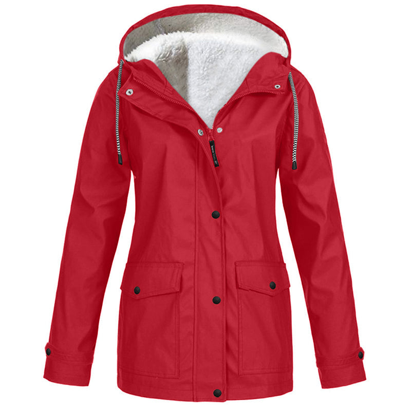 Veste à capuche femme doublée polaire et coupe-vent