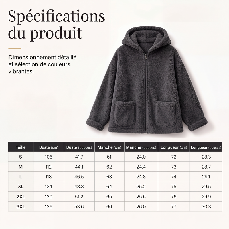 Veste décontractée à capuche et fermeture éclair chaude pour femme