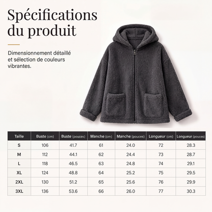 Veste décontractée à capuche et fermeture éclair chaude pour femme