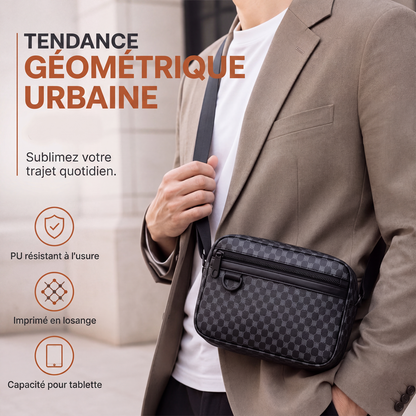 👜 L'ESSENTIEL, SANS L'ENCOMBREMENT | Sac Bandoulière Homme Compact en Cuir PU -50 %