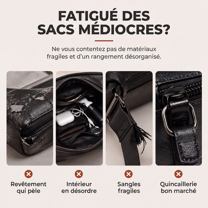 👜 L'ESSENTIEL, SANS L'ENCOMBREMENT | Sac Bandoulière Homme Compact en Cuir PU -50 %