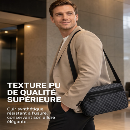 👜 L'ESSENTIEL, SANS L'ENCOMBREMENT | Sac Bandoulière Homme Compact en Cuir PU -50 %