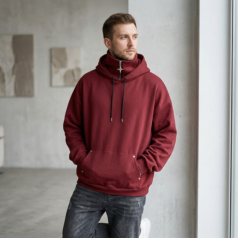 🍂 LE CASUAL DES JOURS FRAIS | Hoodie Homme à Col Montant & Coupe Ample -50 %