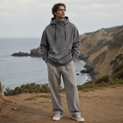 🍂 LE CASUAL DES JOURS FRAIS | Hoodie Homme à Col Montant & Coupe Ample -50 %