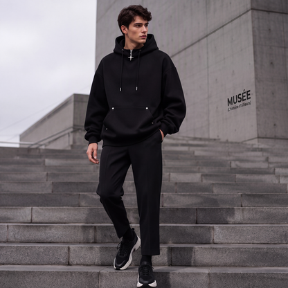 🍂 LE CASUAL DES JOURS FRAIS | Hoodie Homme à Col Montant & Coupe Ample -50 %
