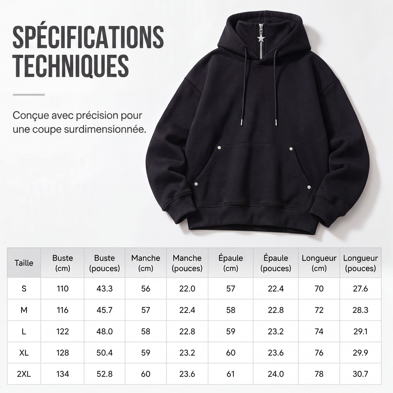 🍂 LE CASUAL DES JOURS FRAIS | Hoodie Homme à Col Montant & Coupe Ample -50 %