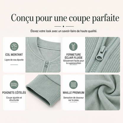 Veste de baseball décontractée en maille pour femme
