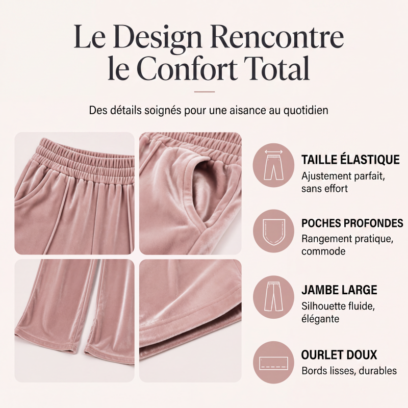 Pantalon large en velours élégant pour femme