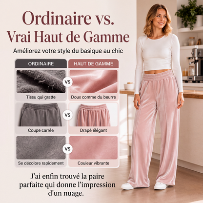 Pantalon large en velours élégant pour femme