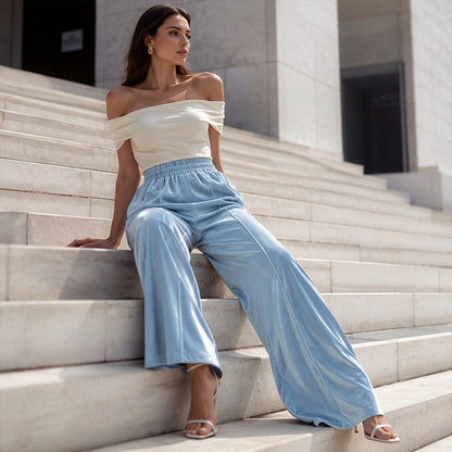 Pantalon large en velours élégant pour femme