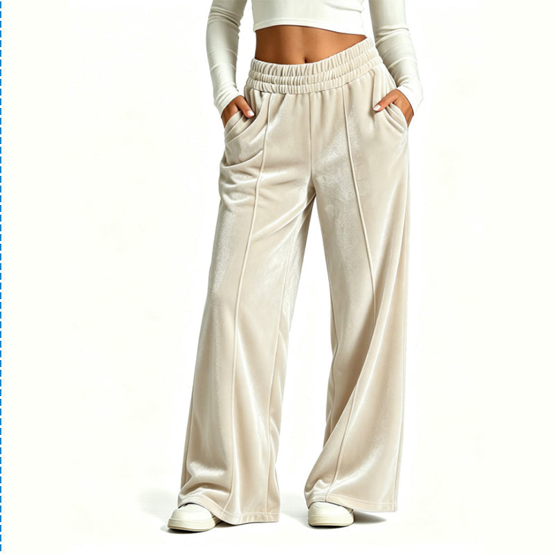 Pantalon large en velours élégant pour femme