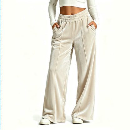 Pantalon large en velours élégant pour femme