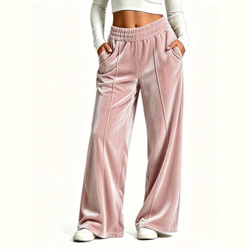 Pantalon large en velours élégant pour femme