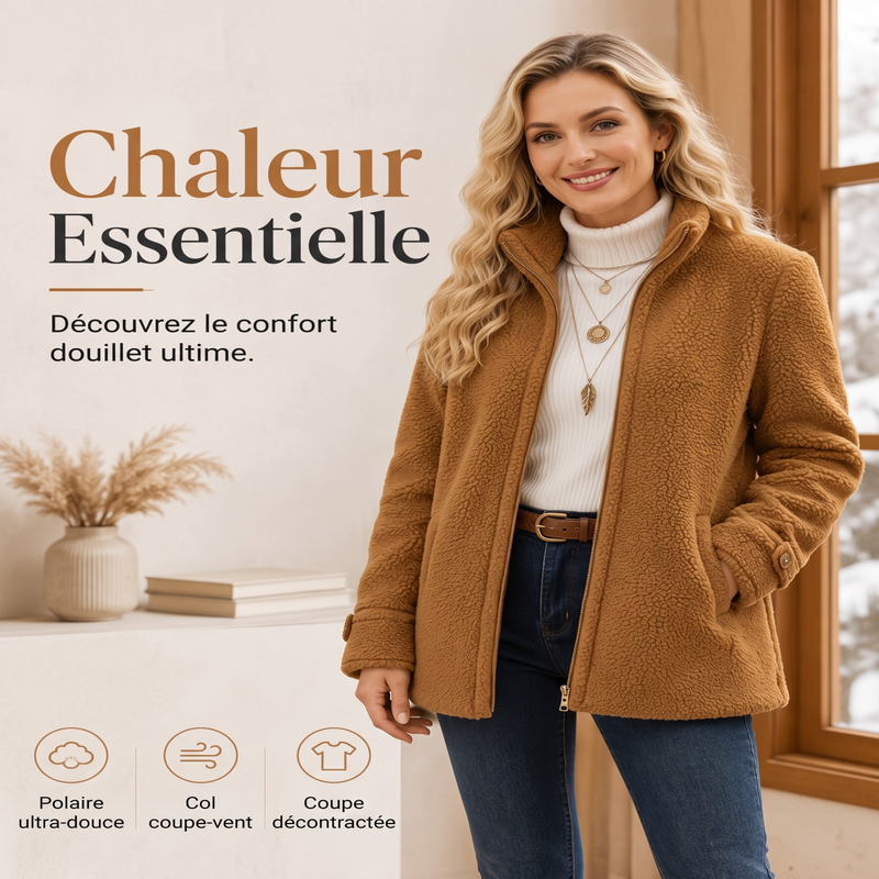 ❄️ LE COSY DE L'HIVER | Veste Femme à Col Montant & Fermeture Zippée -50 %