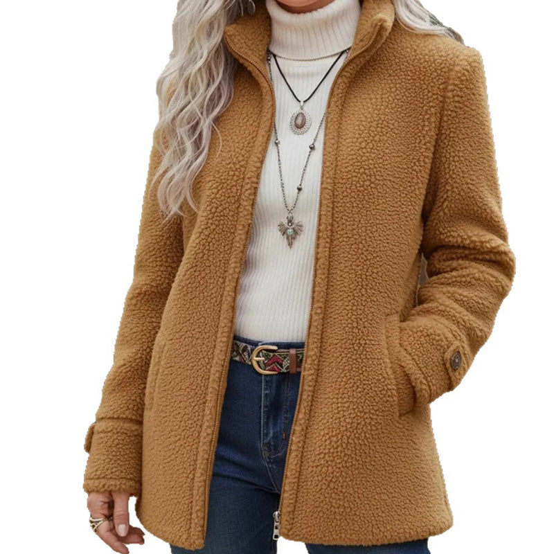 ❄️ LE COSY DE L'HIVER | Veste Femme à Col Montant & Fermeture Zippée -50 %