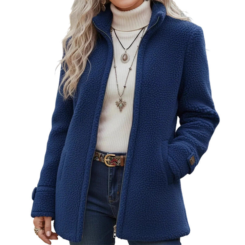 ❄️ LE COSY DE L'HIVER | Veste Femme à Col Montant & Fermeture Zippée -50 %