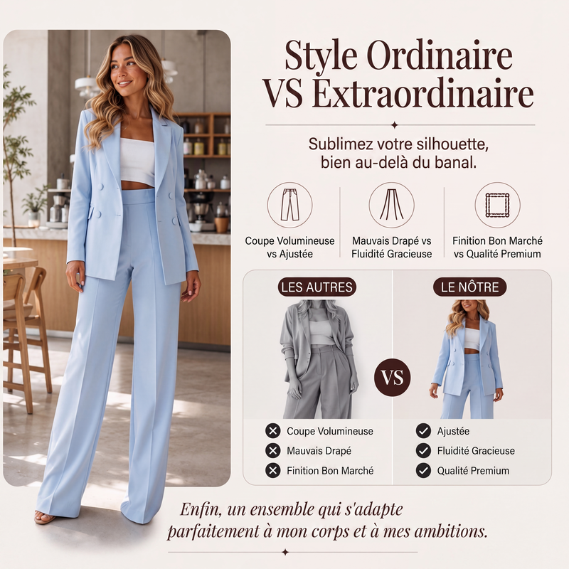 ✨ LE CHIC EN 2 PIÈCES | Ensemble Femme Blazer & Pantalon -50 %