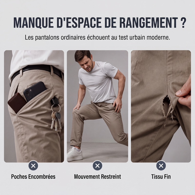 Pantalons cargo à poches multiples