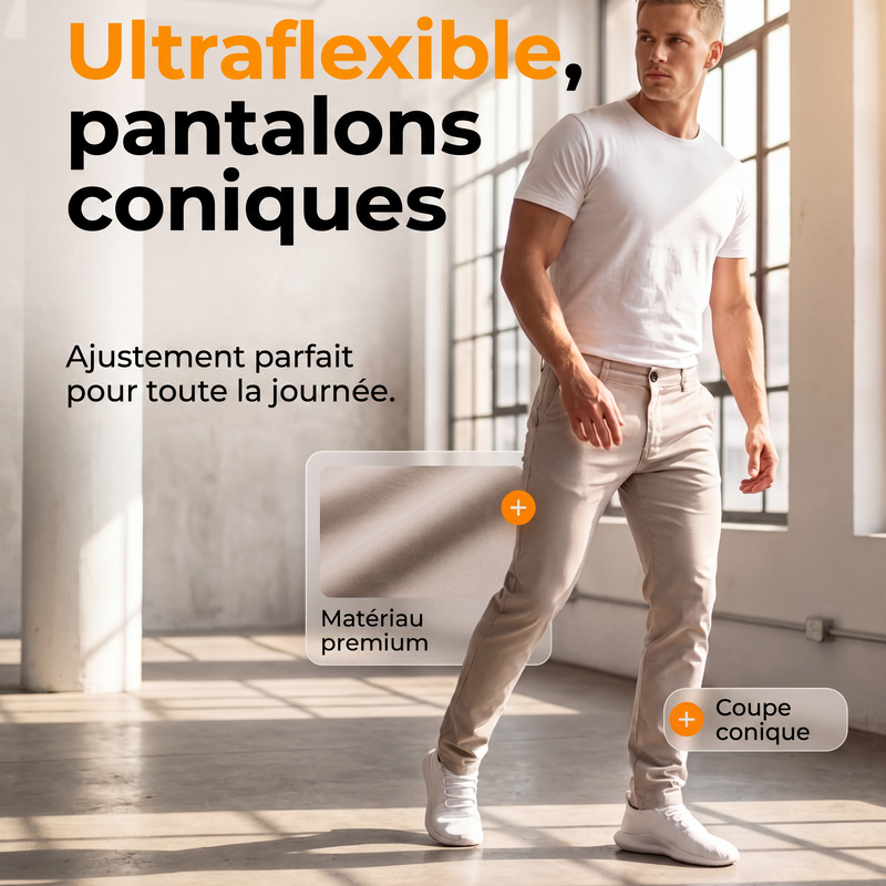 👖 DU BUREAU AU WEEK-END | Pantalon Homme Moderne à Coupe Fuselée -50 %