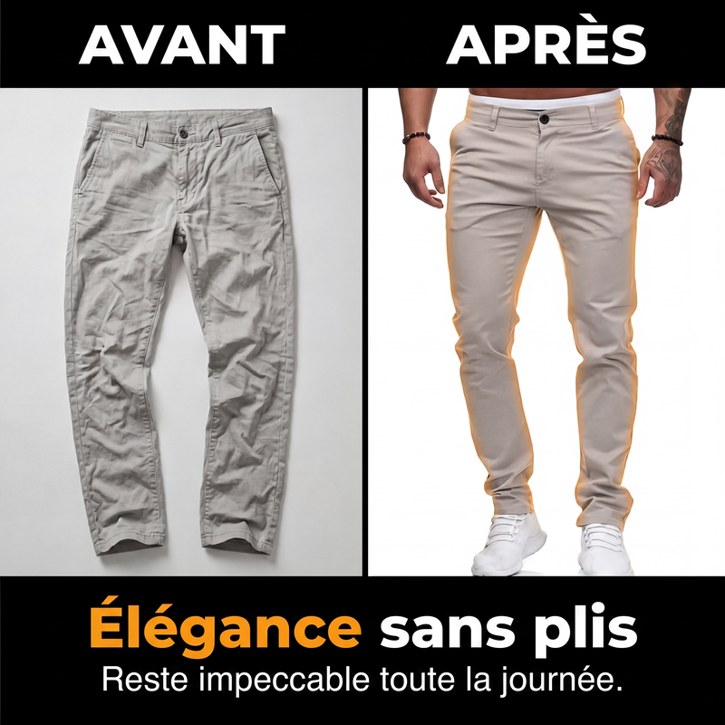 👖 DU BUREAU AU WEEK-END | Pantalon Homme Moderne à Coupe Fuselée -50 %