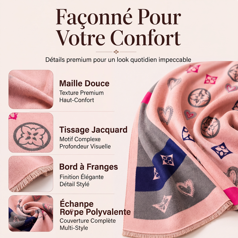 Châle enveloppant chaud d'hiver pour femme