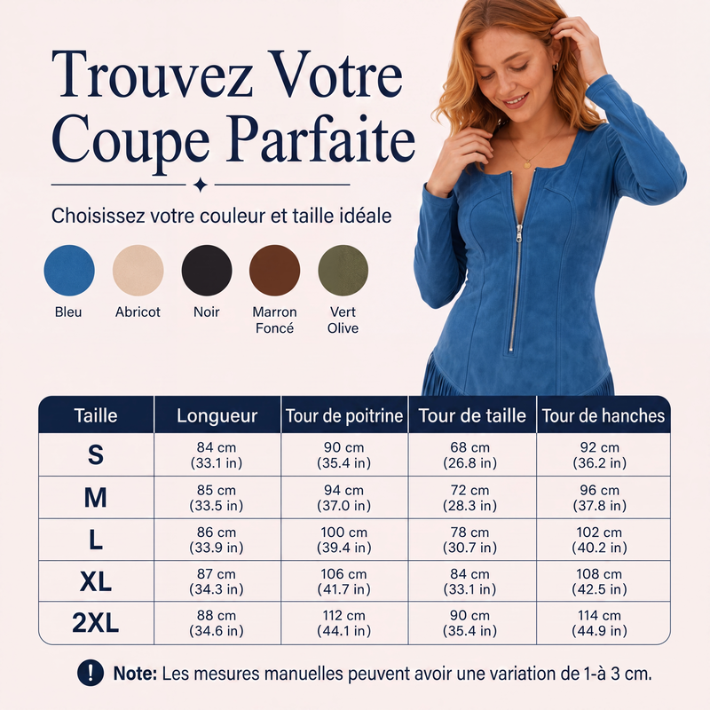 Robe ajustée pour femme avec demi-fermeture éclair et franges